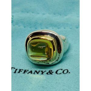 Tiffany & Co Sugar Loaf PALOMA PICASSO Sterling Silver 18k 750 Gold Citrine Ring
